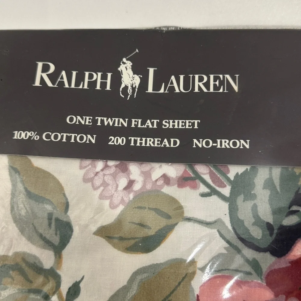 Vintage Ralph Lauren Twin flat Sheet Allison floral .NWT